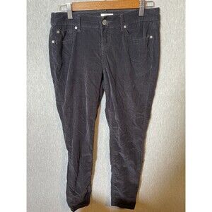 Crown & Ivy Petite 2P Corduroy Pants Women's Black Straight Leg Mid Rise